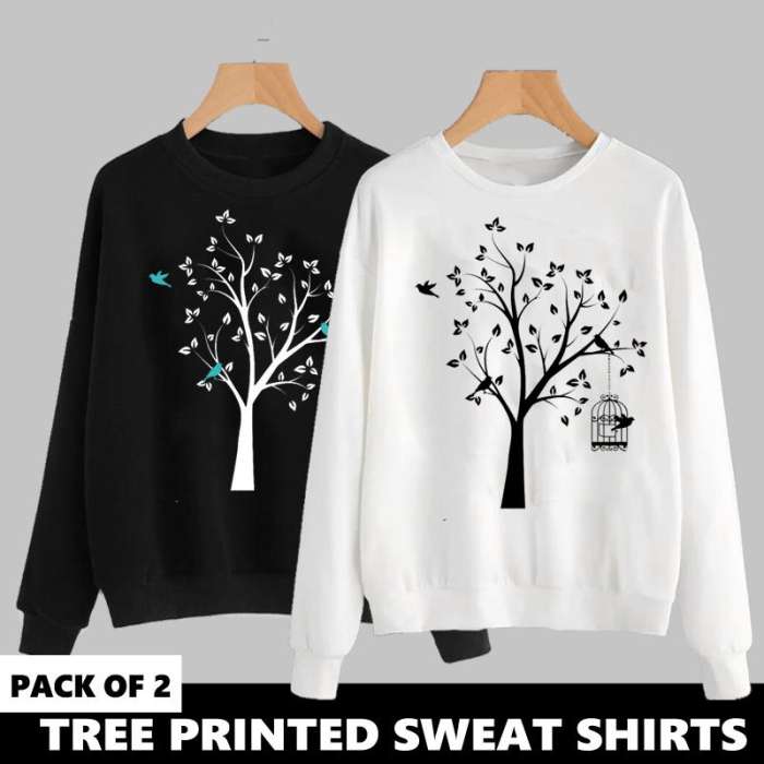 PACK OF 2 TREE PRINTED SWEAT SHIRTS - DENIMS - Hoodies & Sweatshirts - 