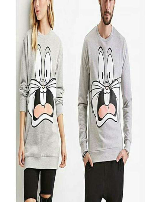 Pack of 2 white buGS bunny Rabbit printed sweat shirt for womens - DENIMS - Hoodies & Sweatshirts - 