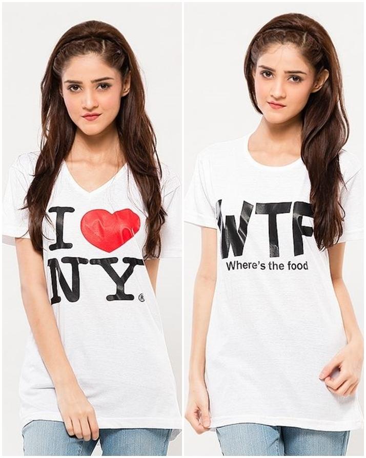 Pack of 2 - White Printed T - Shirt For Her - DENIMS - Tops & T - Shirts - 