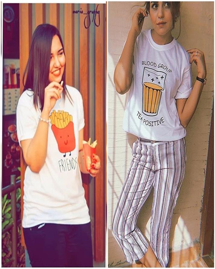 Pack of 2 - White Printed T - Shirts For Her - DENIMS - Tops & T - Shirts - 