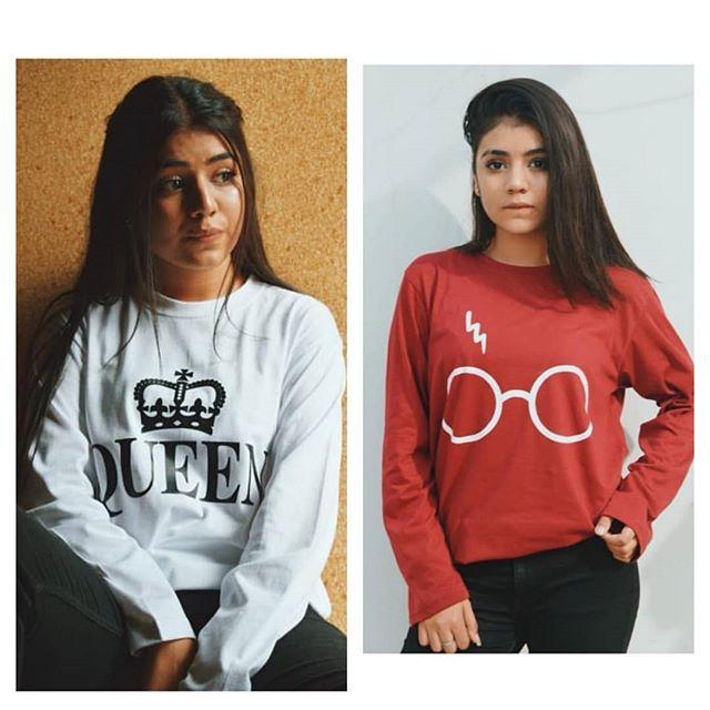 Pack of 2 - White Queen and Red Harry Glasses Printed T - Shirt For Women - DENIMS - Tops & T - Shirts - 