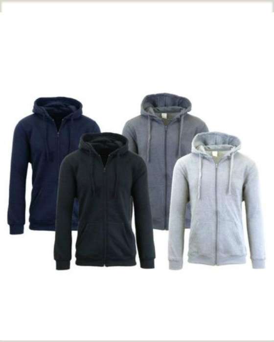 Pack Of 4 Plain Zipper Hoodie Print Hoodie - DENIMS - Hoodies & Sweatshirts - 
