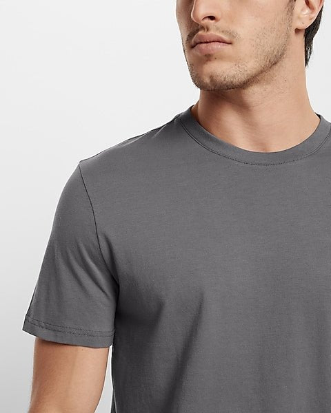 Perfect Cotton Crew Neck T - Shirt Grey - DENIMS - T - Shirts & Polos - 
