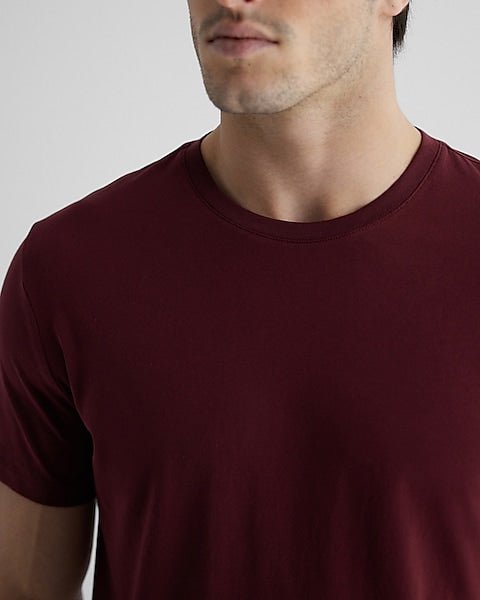 Perfect Cotton Crew Neck T - Shirt Maroon - DENIMS - T - Shirts & Polos - 