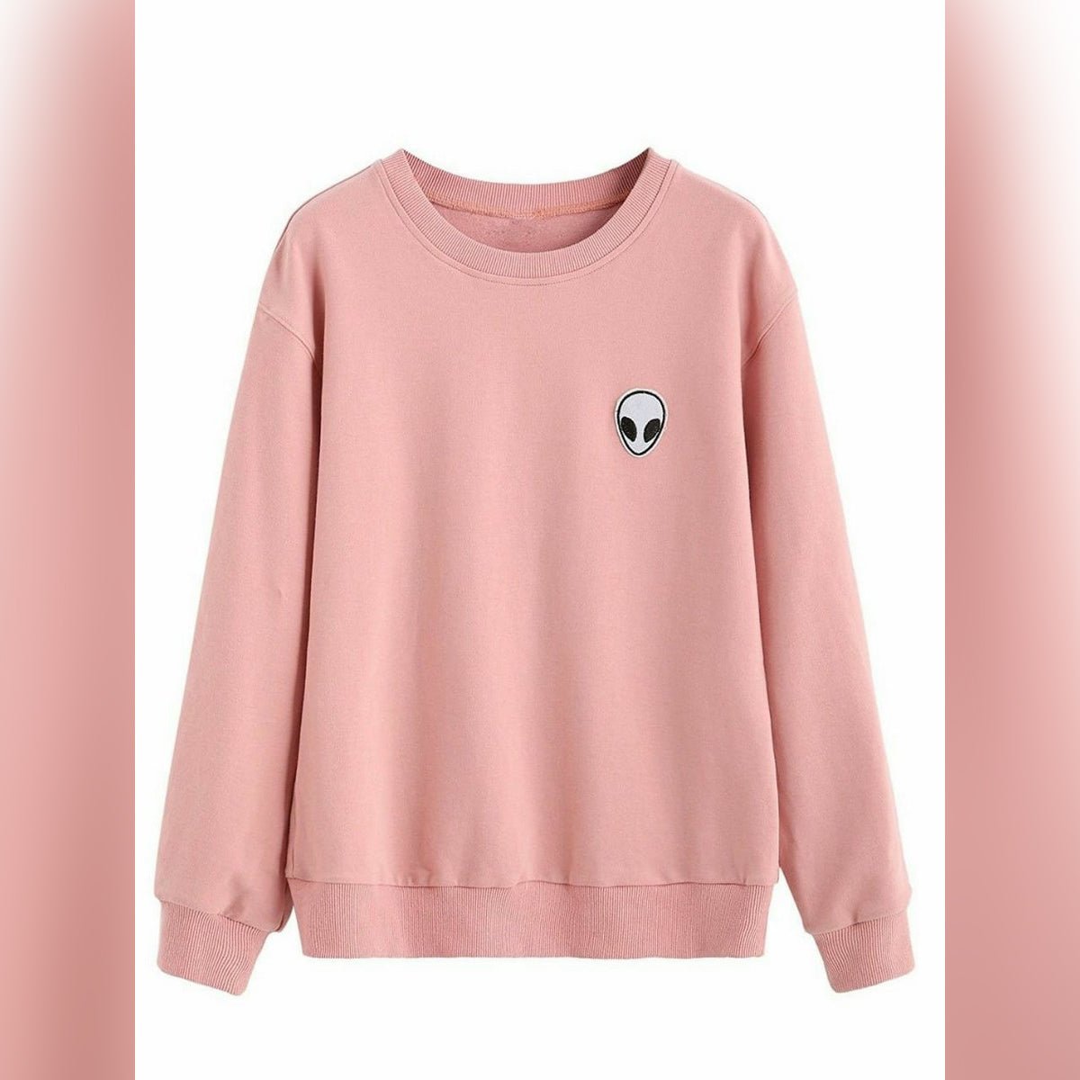 Pink Alien Fleece Full Sleeves Pull Over Sweatshirt For Women - DENIMS - Hoodies & Sweatshirts - 