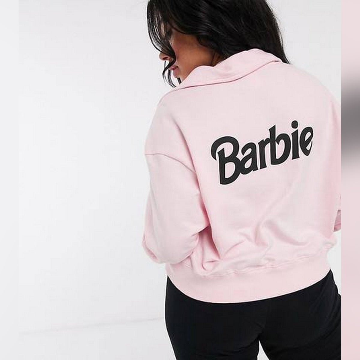 Pink Barbe Printed Fleece Full Sleeves Pull Over Hoodie For Women - DENIMS - Hoodies & Sweatshirts - 
