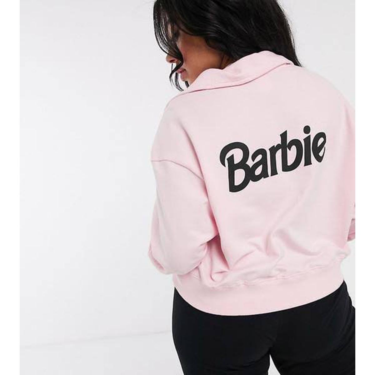 Pink Barbe Printed Fleece Full Sleeves Pull Over Hoodie For Women - DENIMS - Hoodies & Sweatshirts - 
