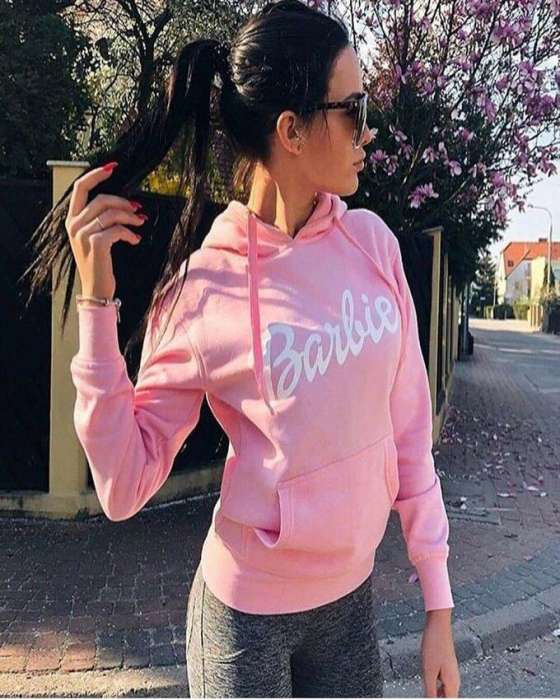 Pink barbie Printed Hoodie For women - DENIMS - Hoodies & Sweatshirts - 