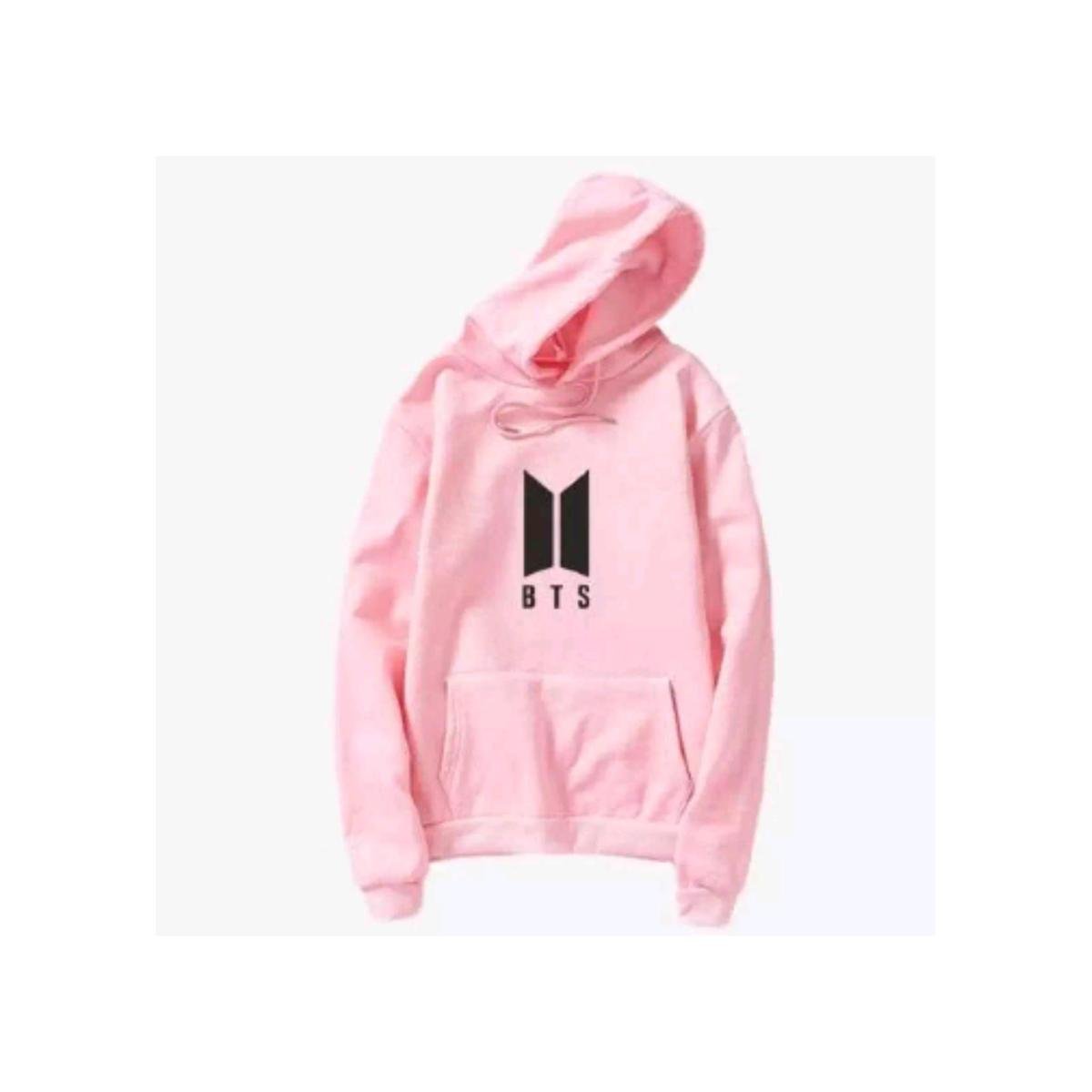 Pink BTS Pullover Hoodie For Women - DENIMS - Hoodies & Sweatshirts - 