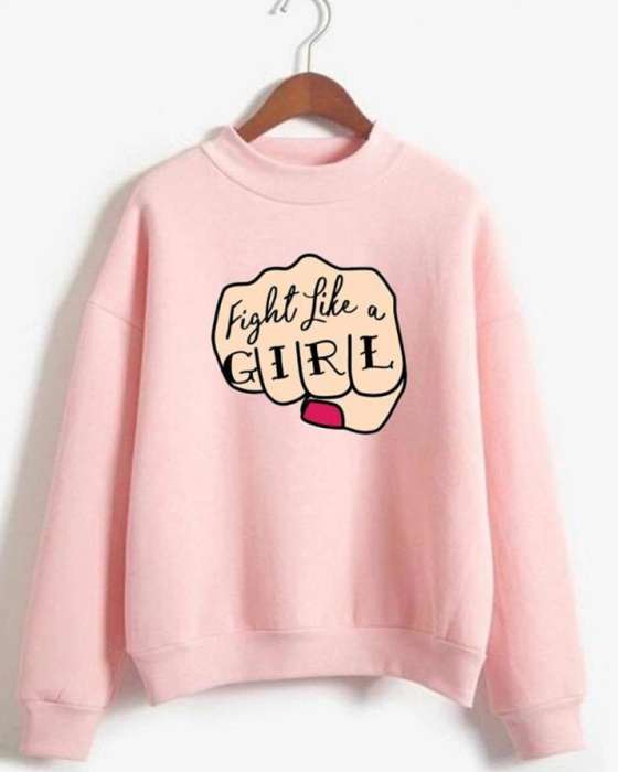 PINK FIGHT LIKE A SWEATSHIRT FOR womens - DENIMS - Hoodies & Sweatshirts - 
