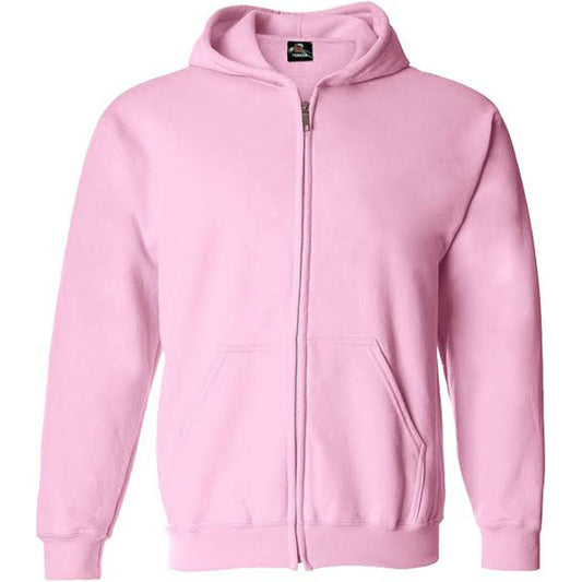 Pink Fleece Full Sleeves Zipper Hoodie For Women - DENIMS - Hoodies & Sweatshirts - 