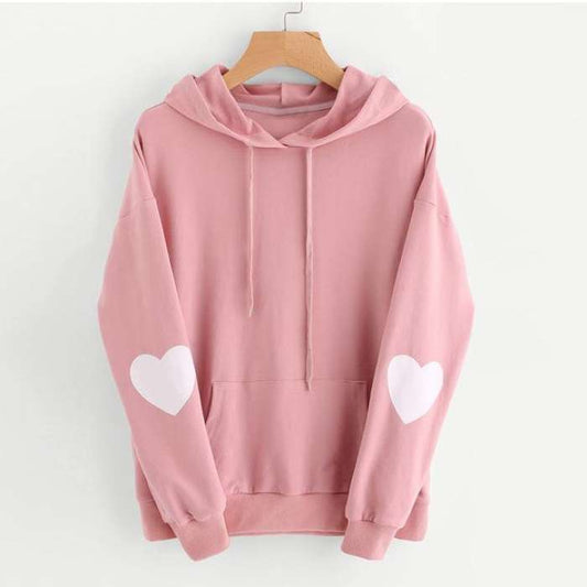 Pink Heart Hoodie Women - DENIMS - Hoodies & Sweatshirts - 
