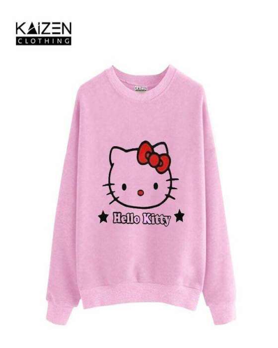 Pink hello Kitty Printed Sweat Shirt For Women - DENIMS - Hoodies & Sweatshirts - 