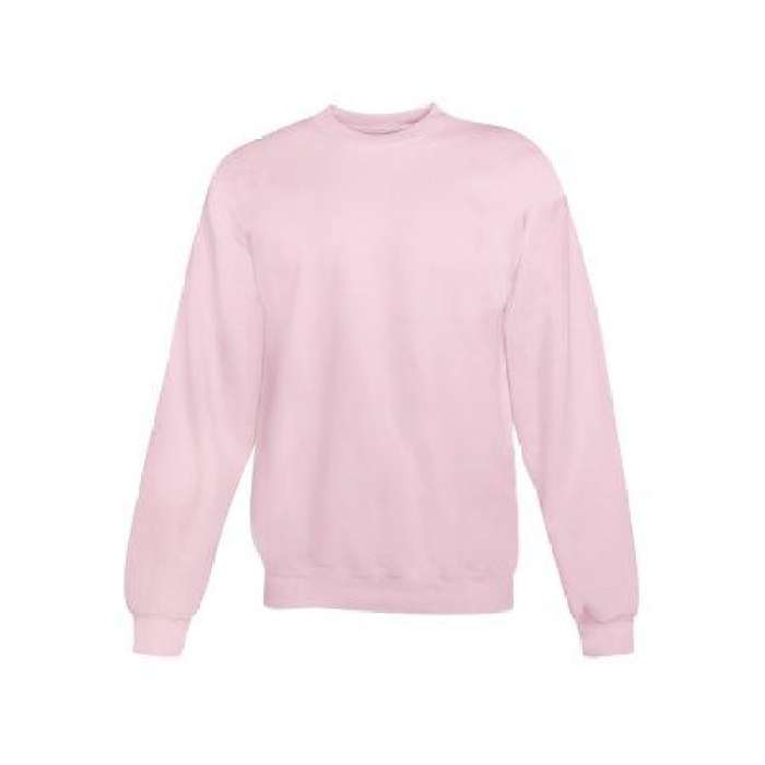 Pink Round Neck Plain Sweatshirt Fabric Fleece 674 - DENIMS - Hoodies & Sweatshirts - 