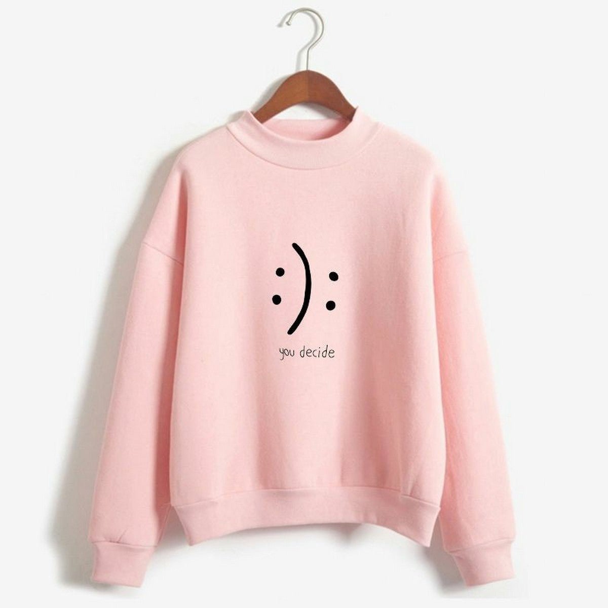 Pink You Decide Fleece Full Sleeves Pull Over Sweatshirt For Women - DENIMS - Hoodies & Sweatshirts - 