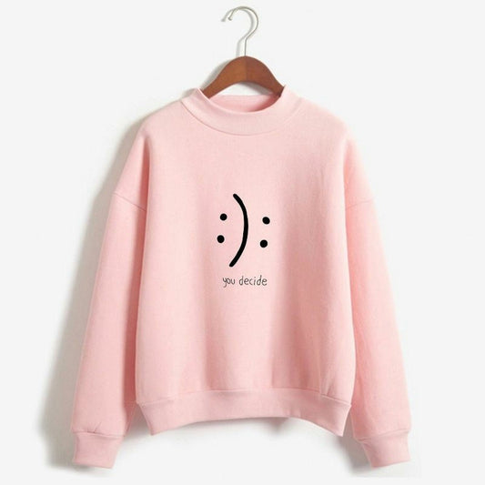 Pink You Decide Fleece Full Sleeves Pull Over Sweatshirt For Women - DENIMS - Hoodies & Sweatshirts - 