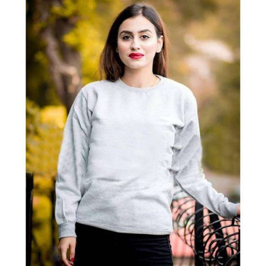 Plain Grey Sweatshirt for womens - DENIMS - Hoodies & Sweatshirts - 