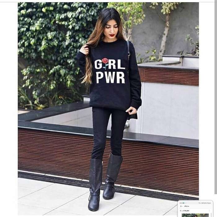 Power Stylish Black Printed Sweatshirt For Women - DENIMS - Hoodies & Sweatshirts - 
