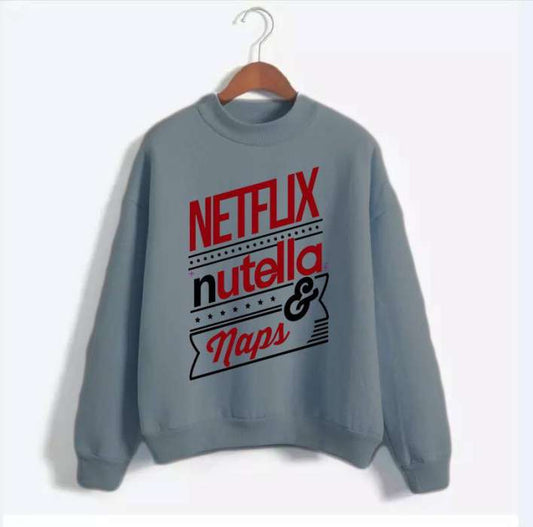 Printed NUTEL AND NAPS sweatshirt for womens - DENIMS - Hoodies & Sweatshirts - 