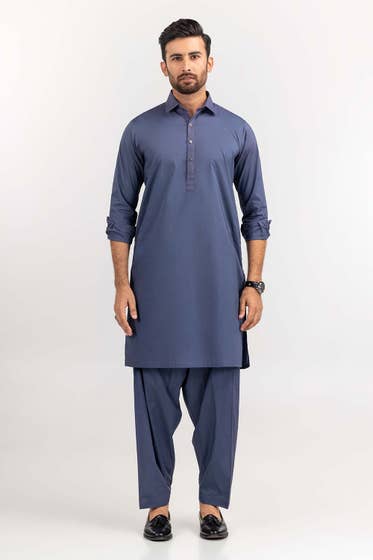 Purple Basic Shalwar Kameez - DENIMS - Shalwar Kameez - 
