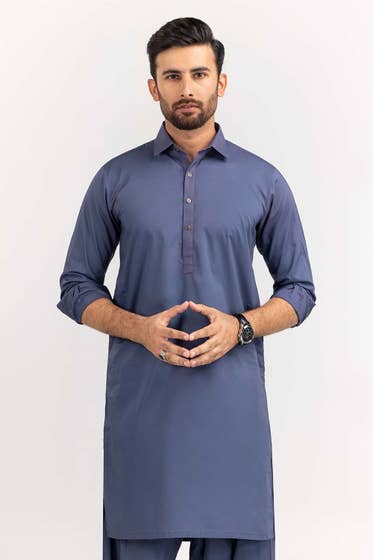 Purple Basic Shalwar Kameez - DENIMS - Shalwar Kameez - 