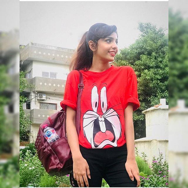 Red Bunny Cotton Printed T - shirt For Womens - DENIMS - Tops & T - Shirts - 