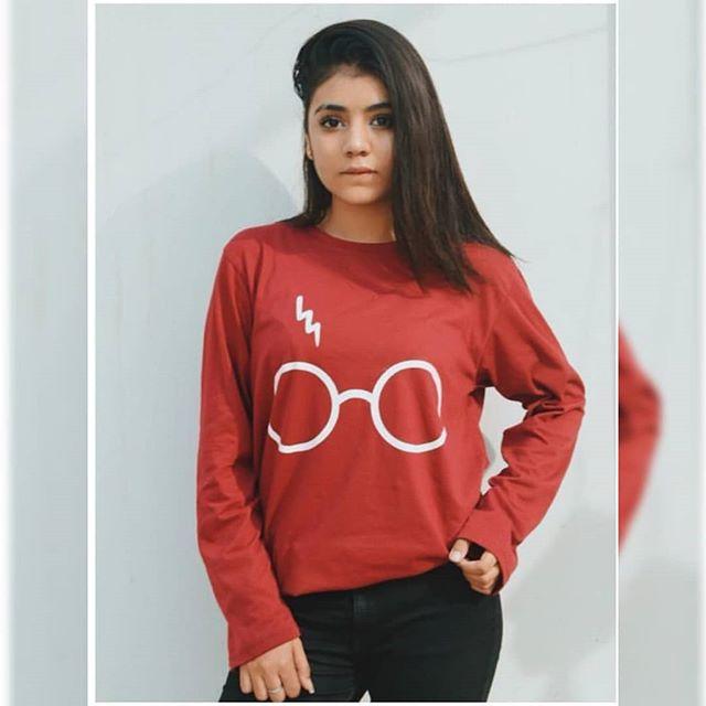 Red Harry Glasses Printed T - Shirt For Women - DENIMS - Tops & T - Shirts - 