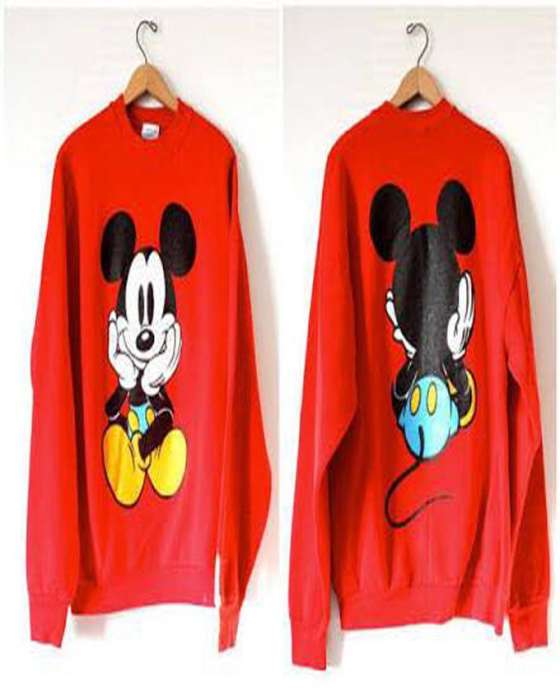 Red Mickey Mouse Print Sweat Shirt for womens - DENIMS - Hoodies & Sweatshirts - 