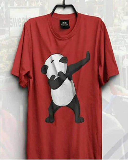 Red Panda Dap Cotton Printed T - Shirt For Women - DENIMS - Tops & T - Shirts - 