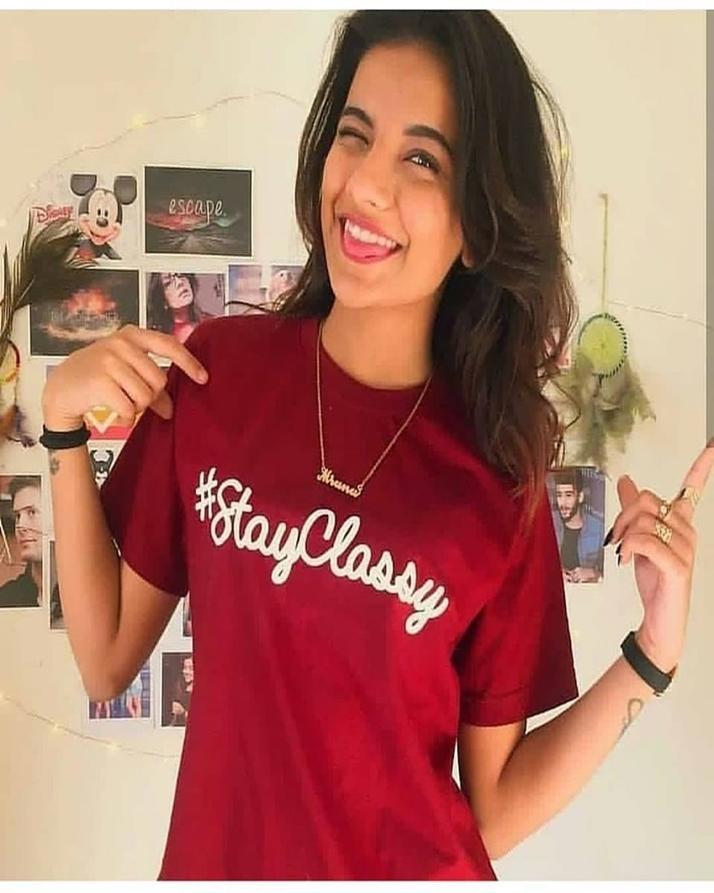 Red Stay Classy Printed T - Shirt For Women - DENIMS - Tops & T - Shirts - 