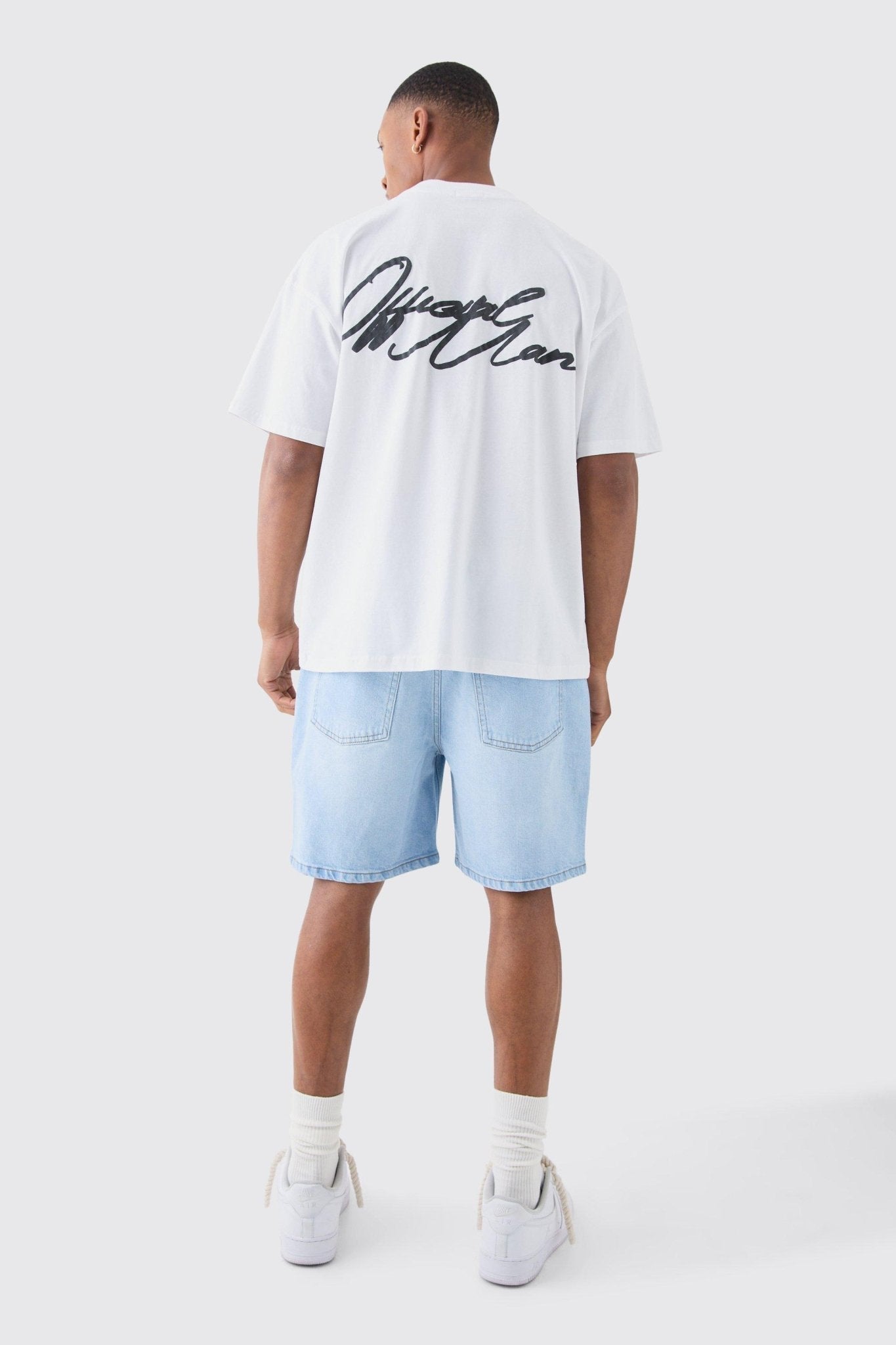 Relaxed Rigid Denim Shorts In Ice Blue - DENIMS - Shorts - 