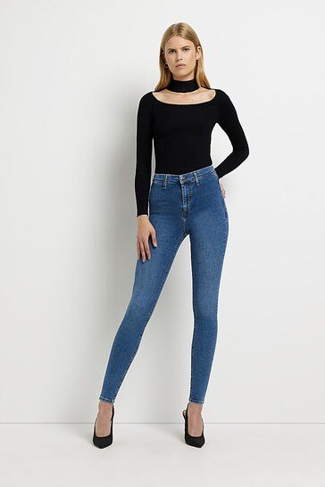 River Island Blue Jeggings - DENIMS - Jeggings & Leggings - 