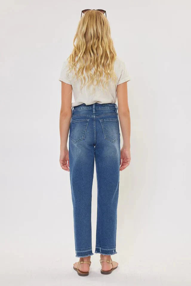 Royal High Rise Mini Straight Leg Kid Jeans - DENIMS - Girls Jeans - 