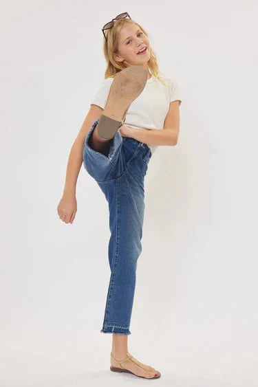 Royal High Rise Mini Straight Leg Kid Jeans - DENIMS - Girls Jeans - 