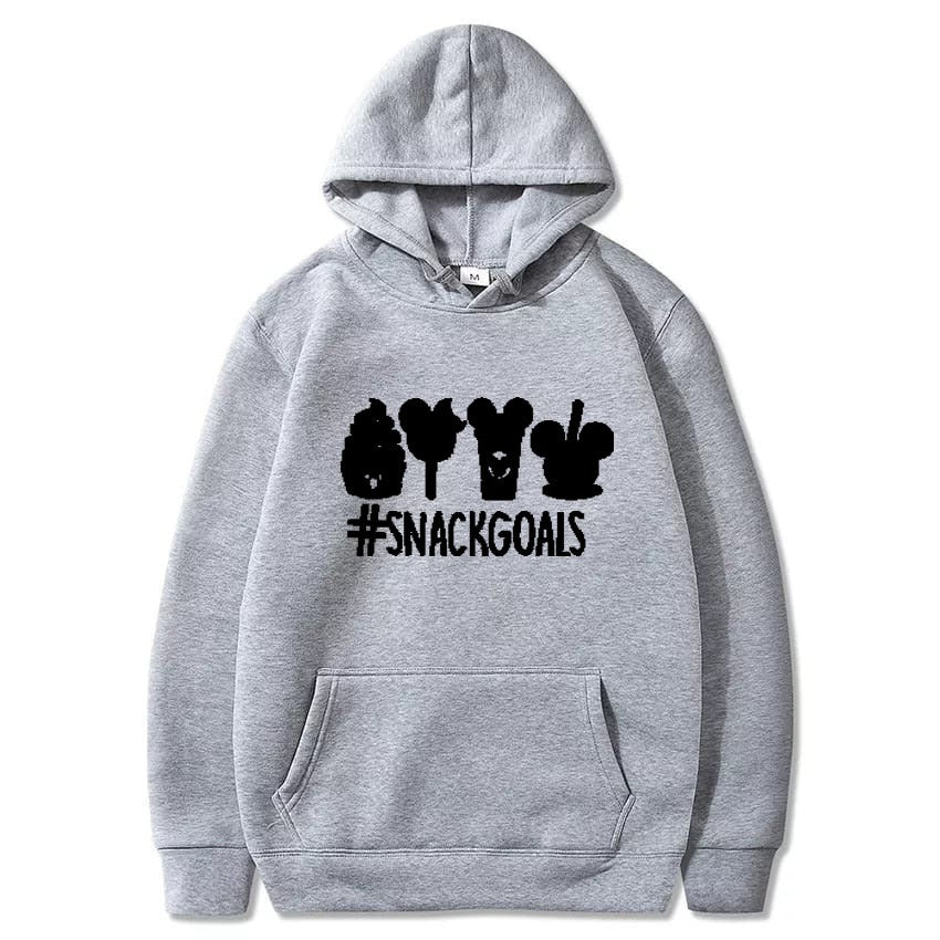 Snack Goals Printed Fleece Full Sleeves Pull Over Hoodie For Women And Men - DENIMS - Hoodies & Sweatshirts - 