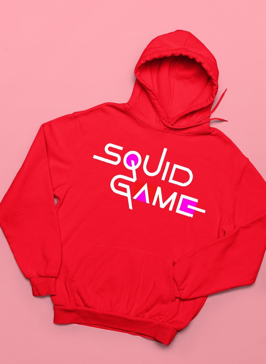 Squid Game Printed Fleece Full Sleeves Pull Over Hoodie For Men & Women - DENIMS - Hoodie & Sweatshirt - 
