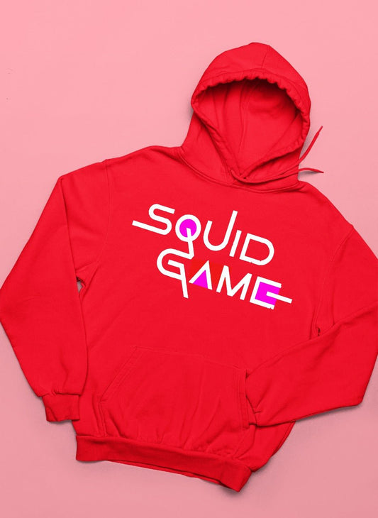 Squid Game Printed Fleece Full Sleeves Pull Over Hoodie For Men & Women - DENIMS - Hoodie & Sweatshirt - 