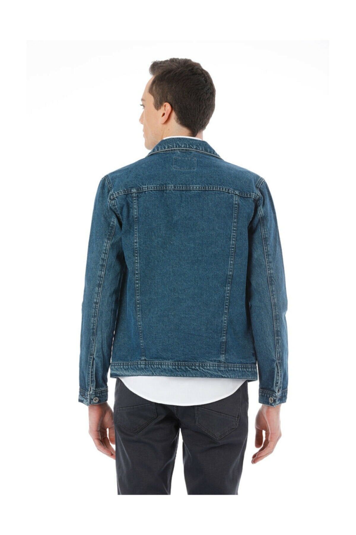 Mens Denim Jacket Stretchable Fine Lycra M Blue