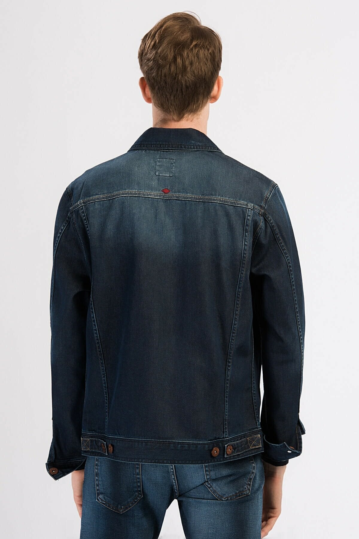 Mens Denim Jacket Stretchable Fine Lycra M Blue