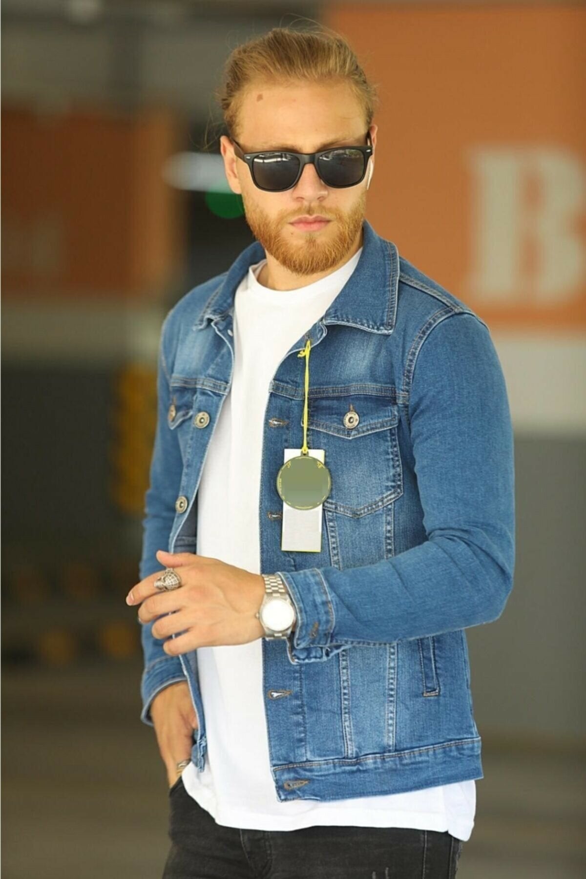 Mens Denim Jacket Stretchable Fine Lycra S Blue