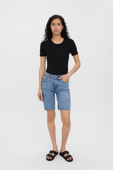 MODA Longline Denim Shorts For Women