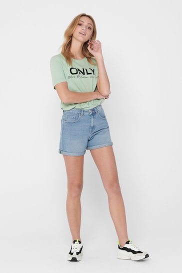 High Waisted Stretch Mom Denim Shorts For Women